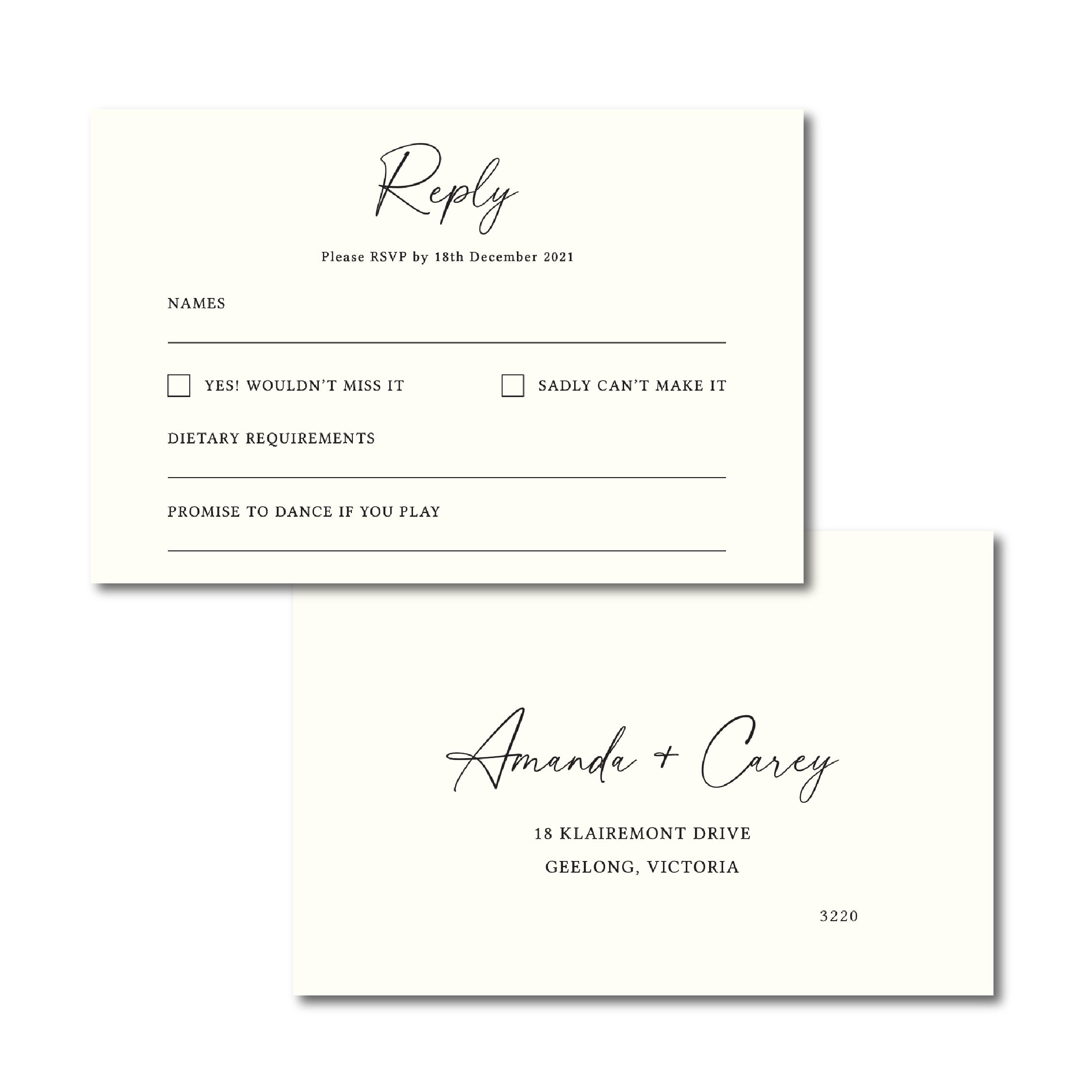 Infinity - RSVP Card