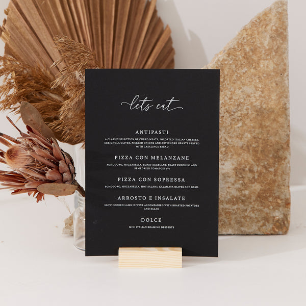 A5 Printed Menus