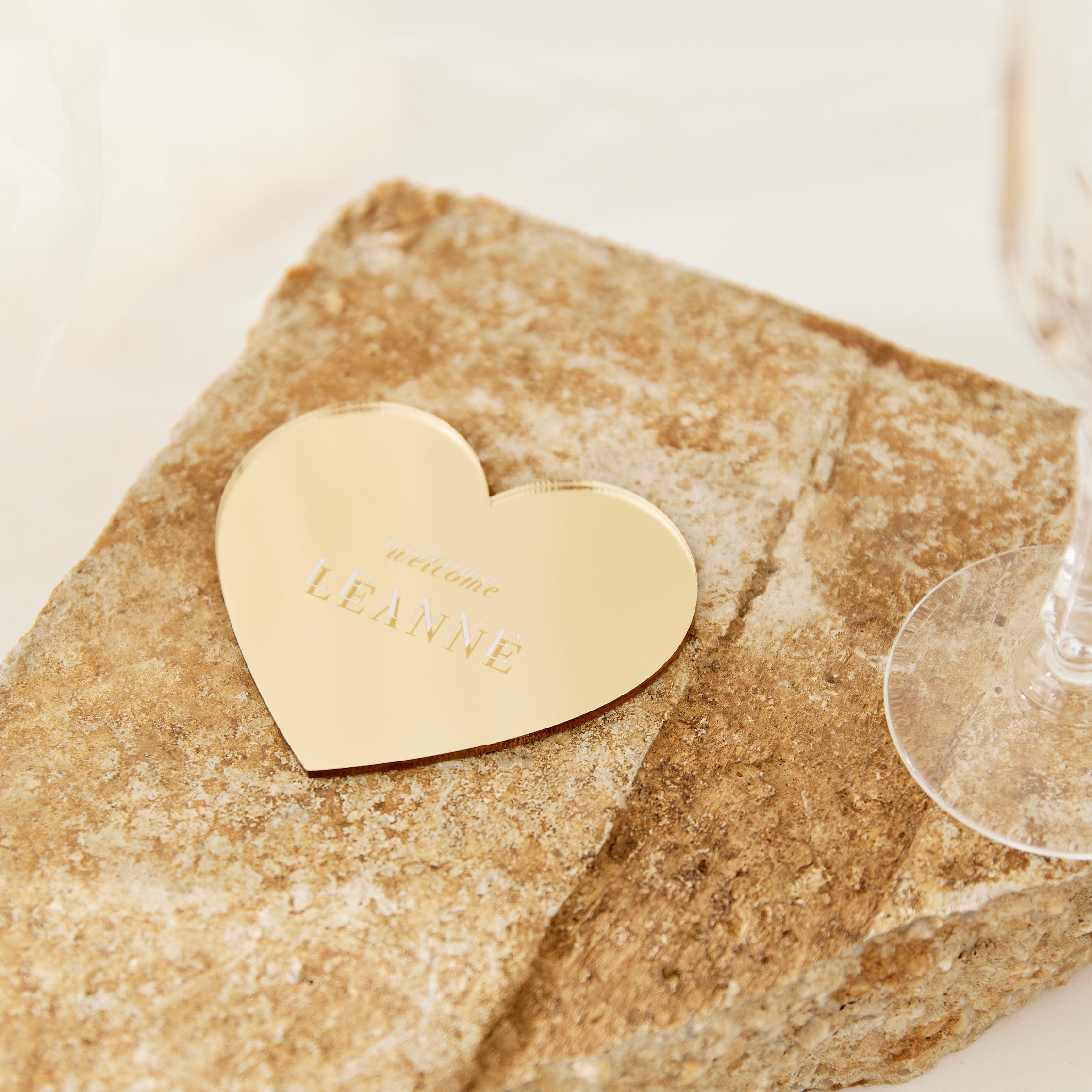 Acrylic Place Cards - Heart Shape