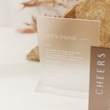 A5 Acrylic Bar Menu