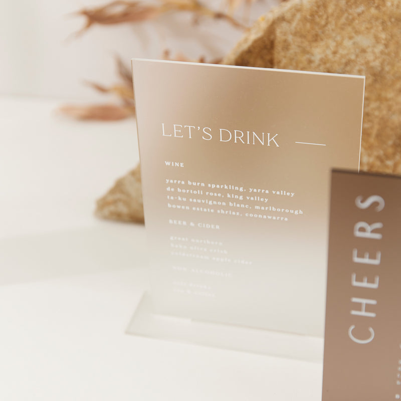 A5 Acrylic Bar Menu