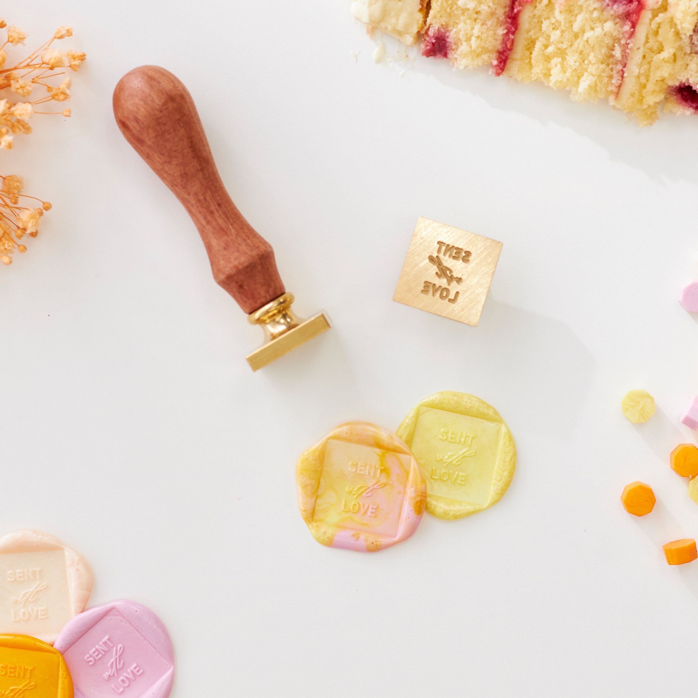 Wax Seal Stamp - Sent With Love Square