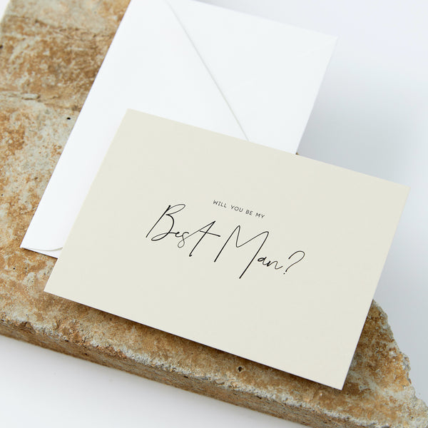 Best Man Proposal Card - Bisque