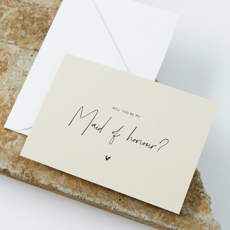 Maid Of Honour Proposal Card - Bisque
