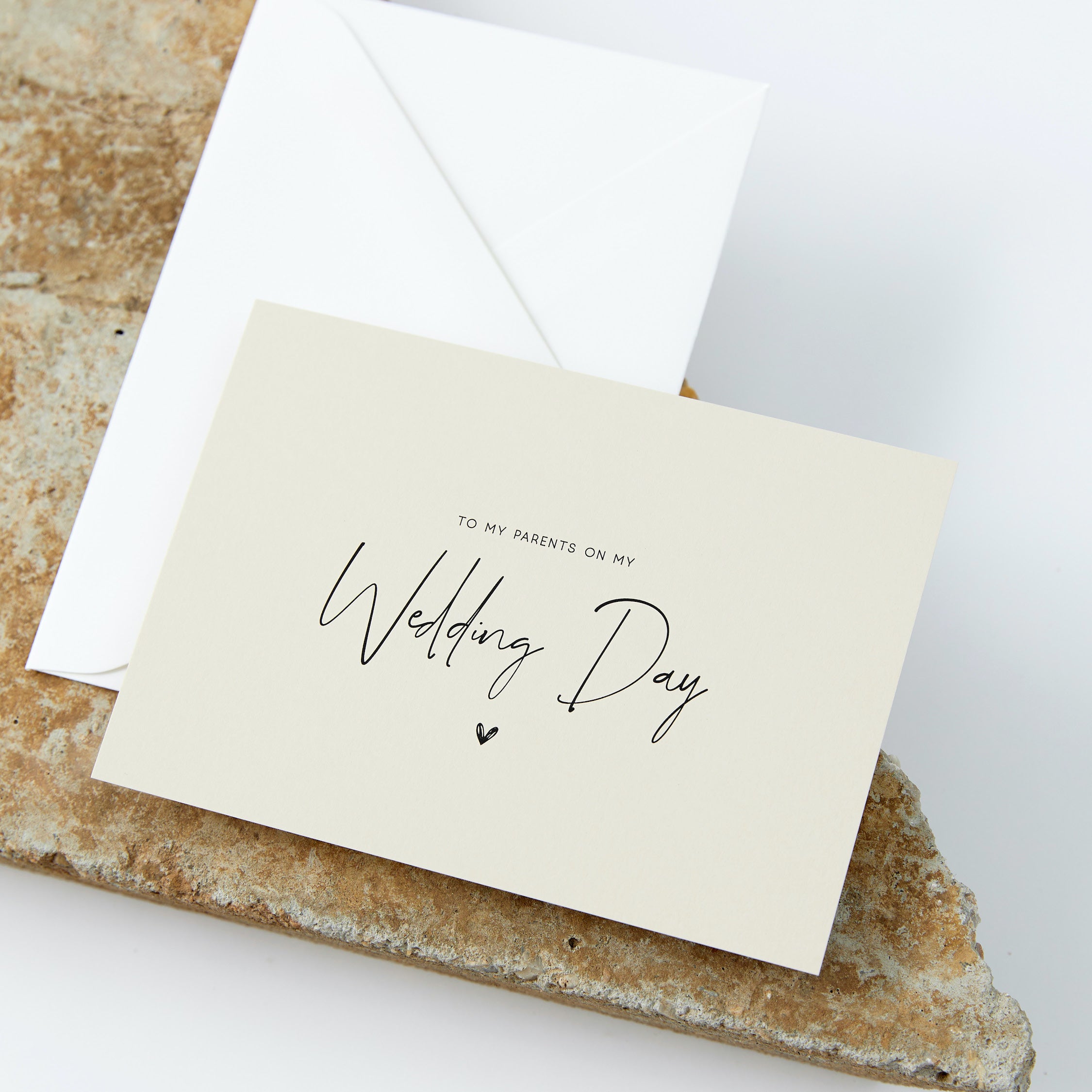 To My Parents on my Wedding Day Card - Bisque