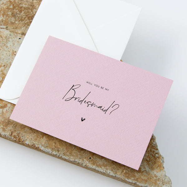 Bridesmaid Proposal Card - Textured Rose