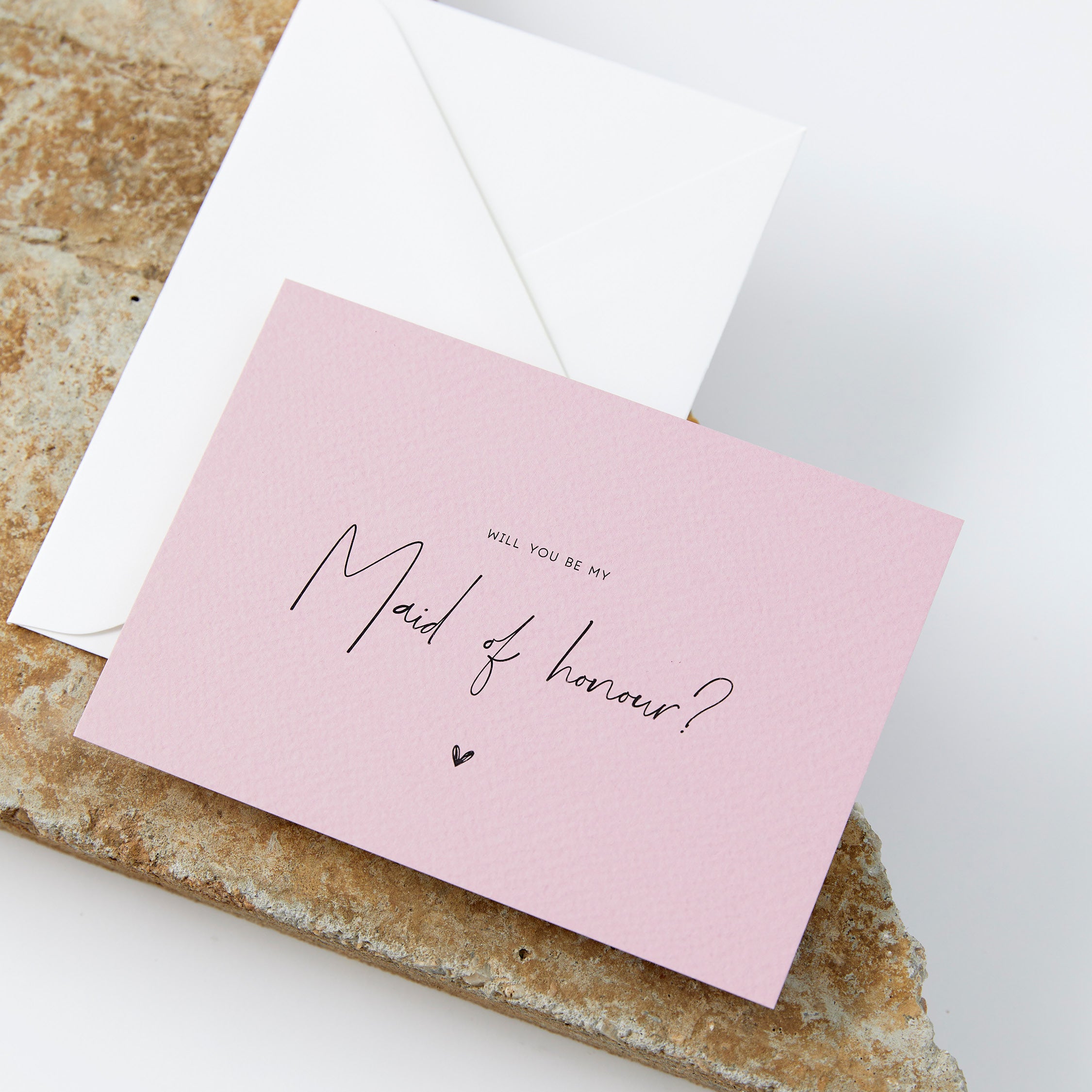 Maid Of Honour Proposal Card - Textured Rose