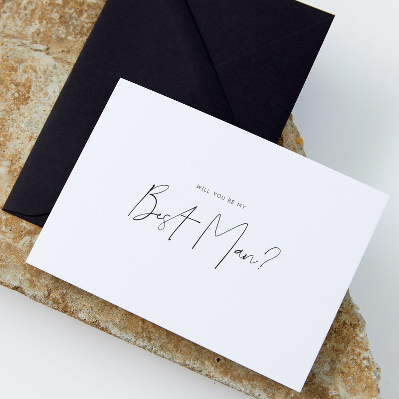 Best Man Proposal Card - Textured White