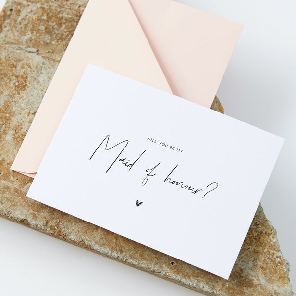 Maid Of Honour Proposal Card - White