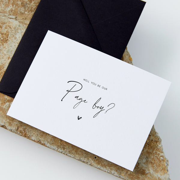 Page Boy Proposal Card - Textured White