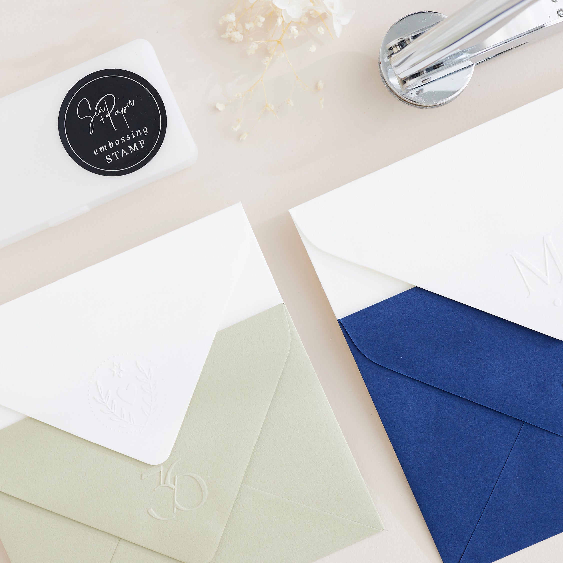 Embosing Custom Custom or Supplied Design Embossing Stamp – Sea and Paper Creative Studio