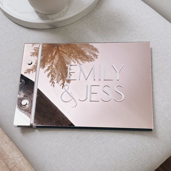 Acrylic Guestbook - Mirror Rose Gold