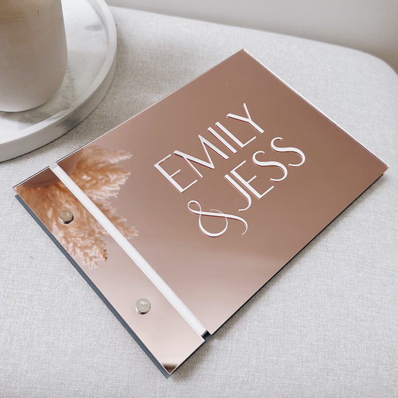 Acrylic Guestbook - Mirror Rose Gold