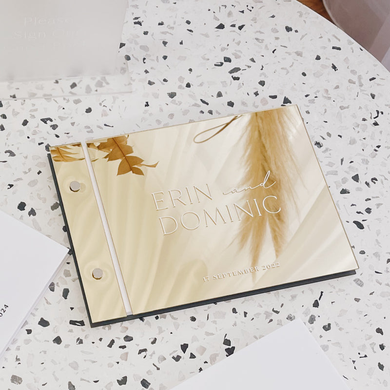 Acrylic Guestbook - Mirror Gold