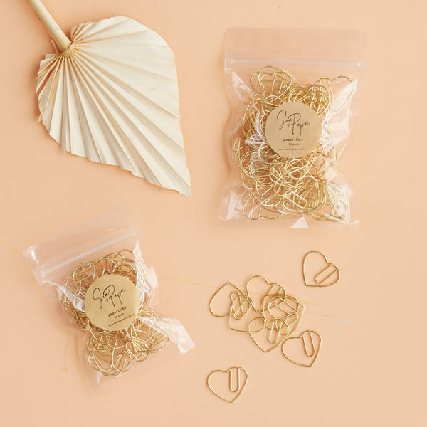 Heart Paperclips - Gold