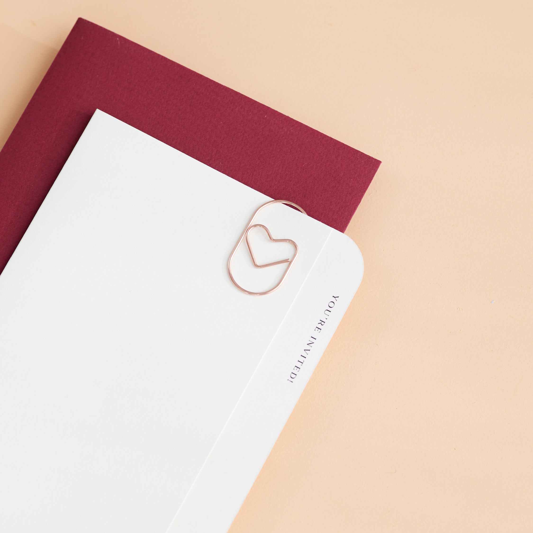 Large Oval Heart Paperclips - Rose Gold