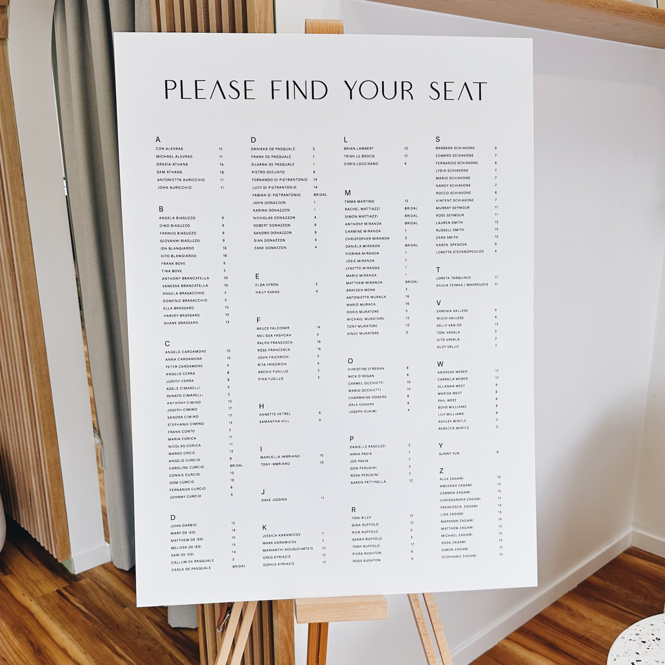 Glow - Seating Chart