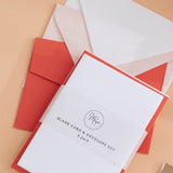DIY Card & Envelope Set - Blush, White, Tigerlilly - 6pk