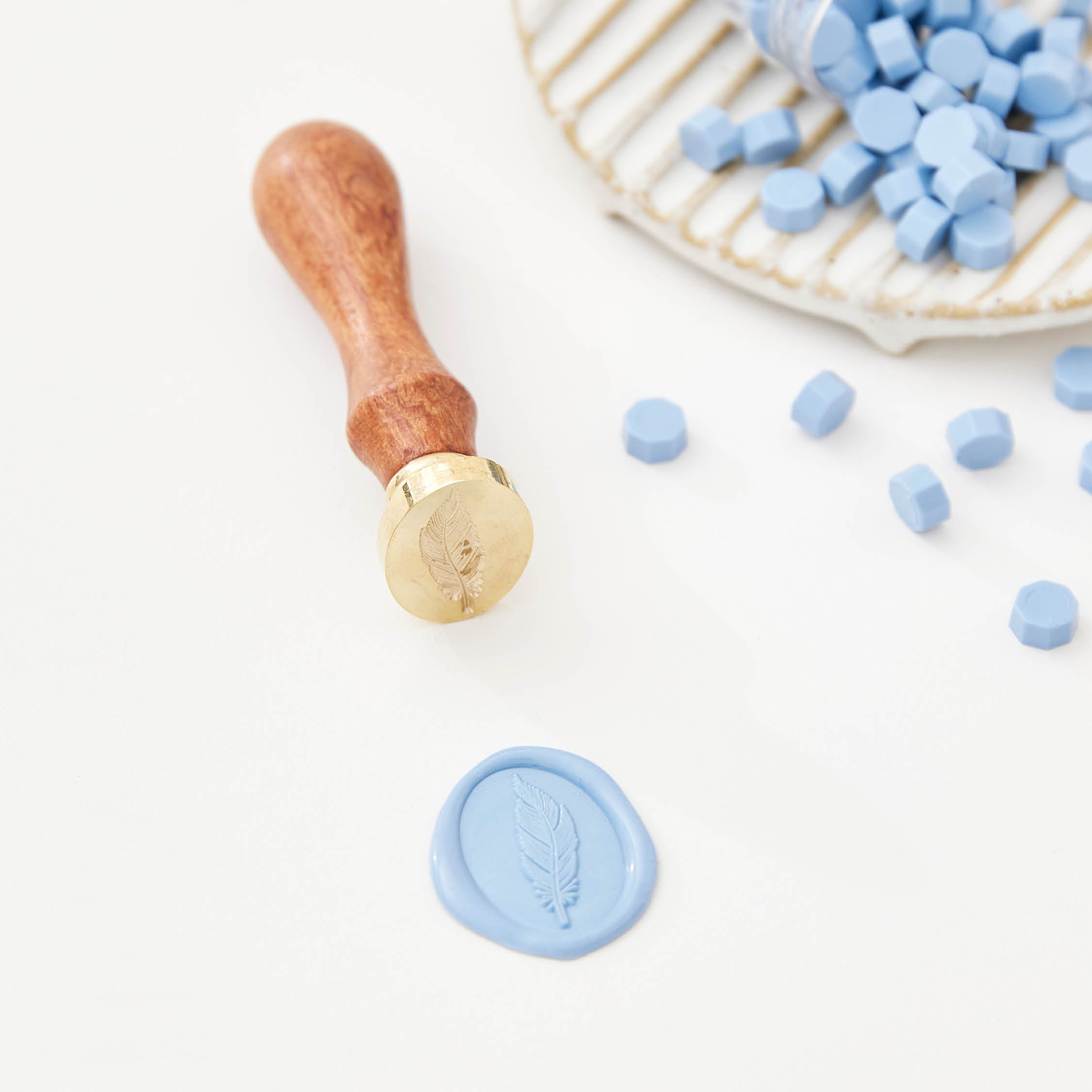 Wax Seal Stamp - Feather Oval