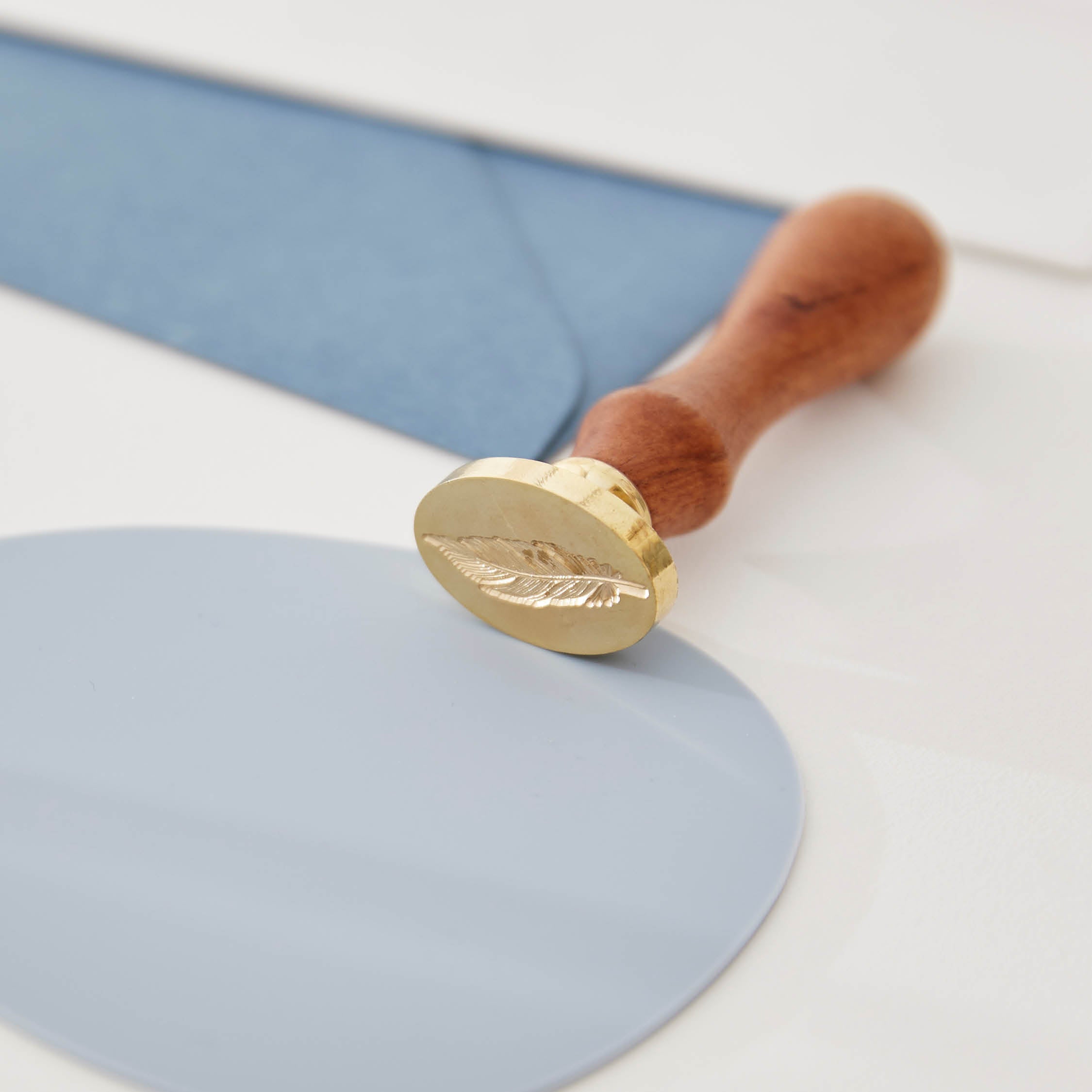 Wax Seal Stamp - Feather Oval