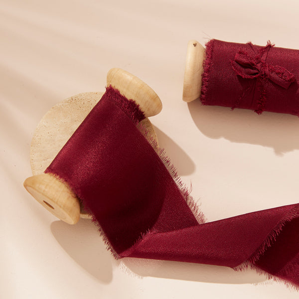 Silk Ribbon Roll - Crimson (50mm width)