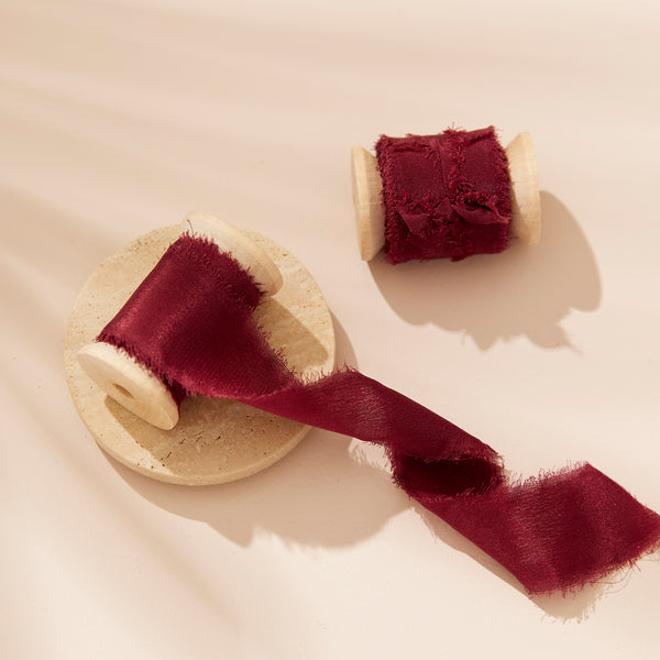 Silk Ribbon Roll - Crimson (25mm width)