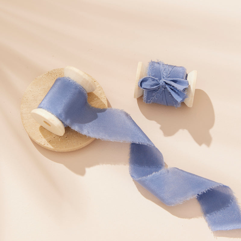 Silk Ribbon Roll - Dusty Blue (25mm width)