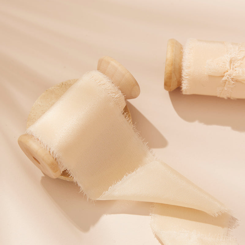 Silk Ribbon Roll - Soft Ivory (50mm width)