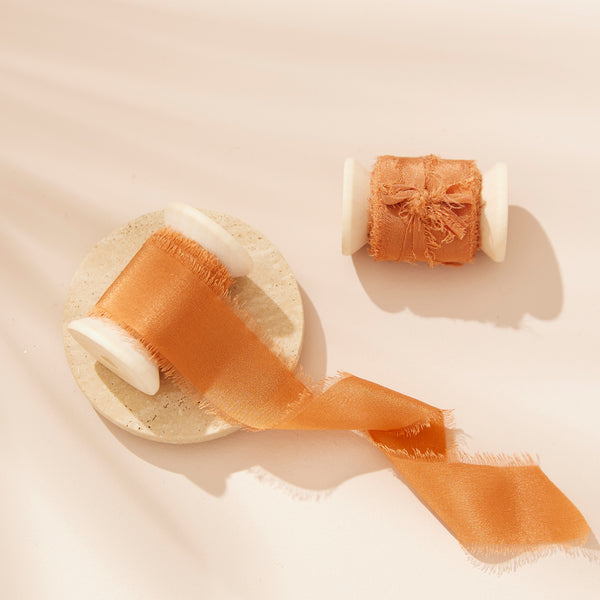 Silk Ribbon Roll - Terracotta (25mm width)