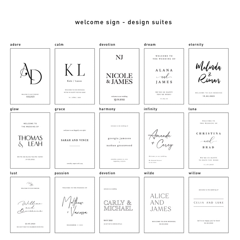 Duo Signage Bundle - Welcome Sign & Seating Chart