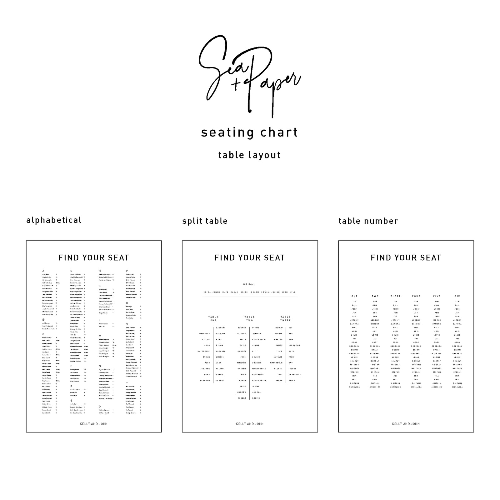 Duo Signage Bundle - Welcome Sign & Seating Chart