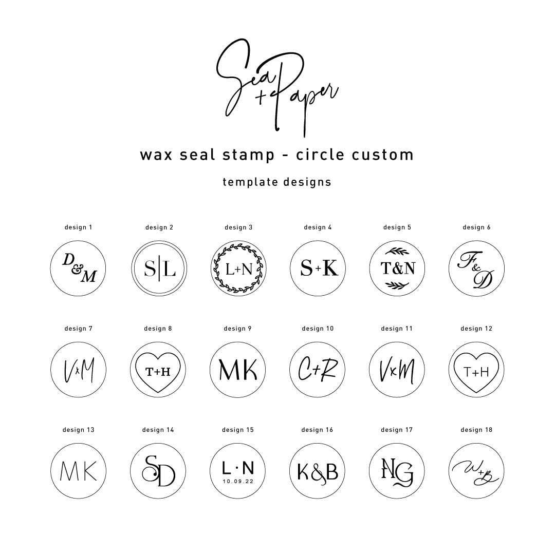 Custom SelfAdhesive Wax Seals Circle Sea and Paper Creative Studio