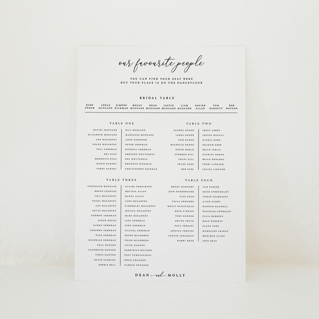Dream - Seating Chart